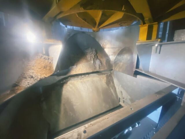 Hopper lining under a concrete mixer, low friction matrox for helping stop too much build up and makes cleaning easier. #upgrade #concrete #maintenance #liner #matrox #lowfriction #hopper #sitework #improvements